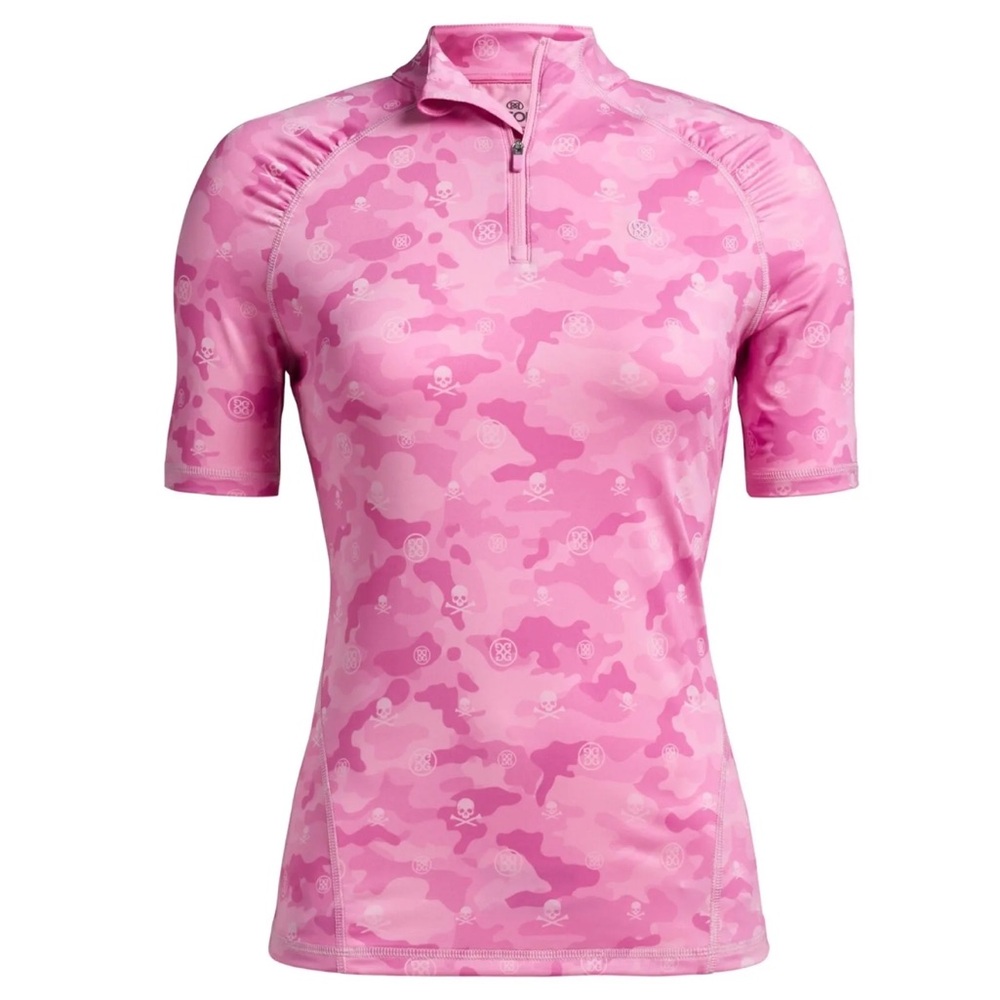 G/Fore Icon Camo Tech Jersey Quarter Zip Top XS M XL Lilac Womens Golf
